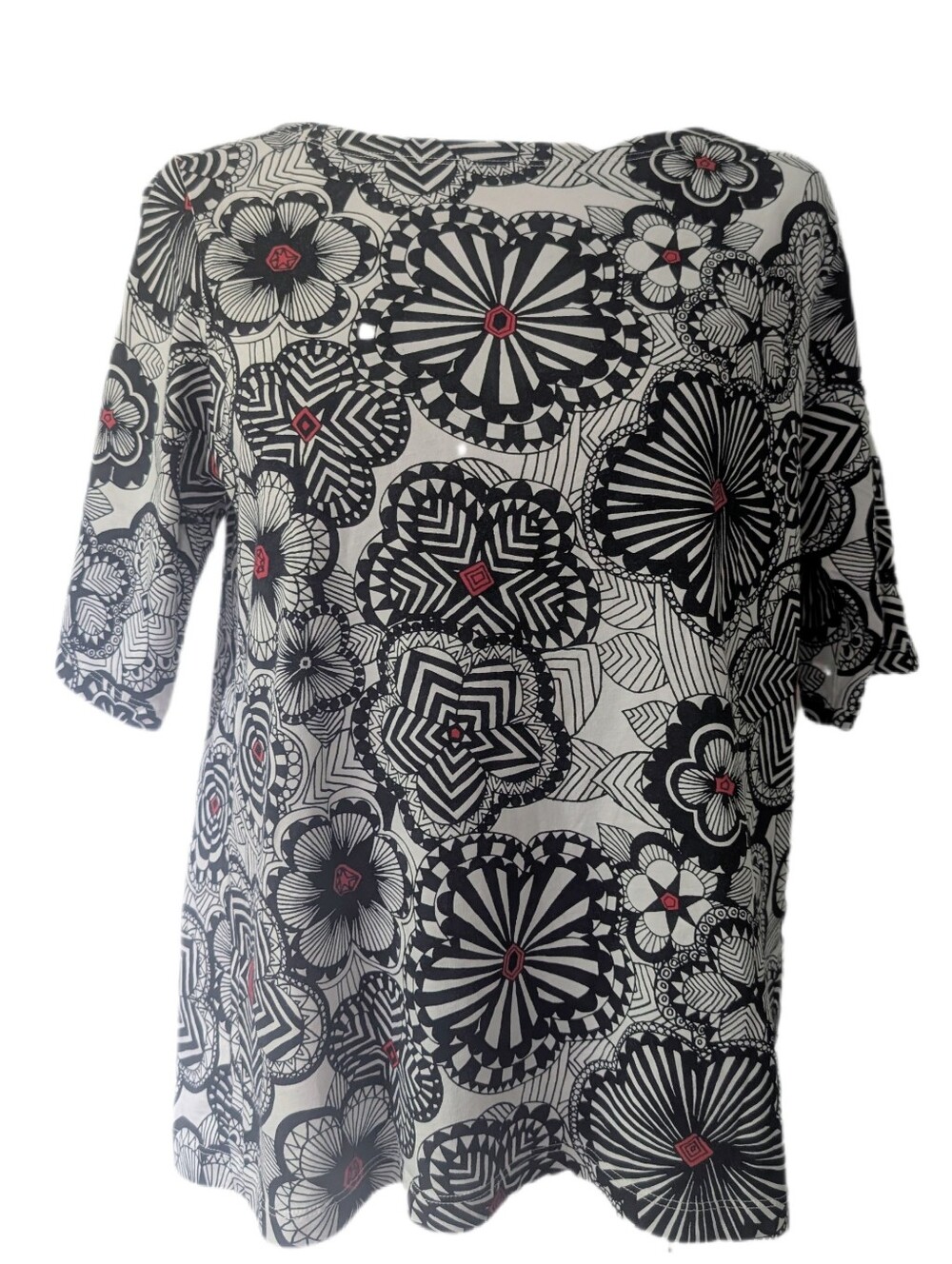 Marimekko x Uniqlo Black And White Floral Abstract Pattern -S-